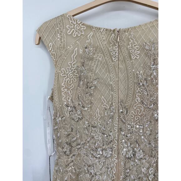 Mac Duggal 20312 Embroidered Sleeveless A-Line Formal Gown in Pearl Size 4 NWT - Picture 6 of 9